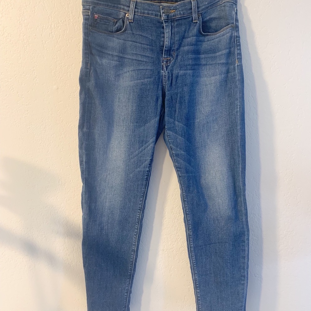 Hudson mid rise skinny jeans.